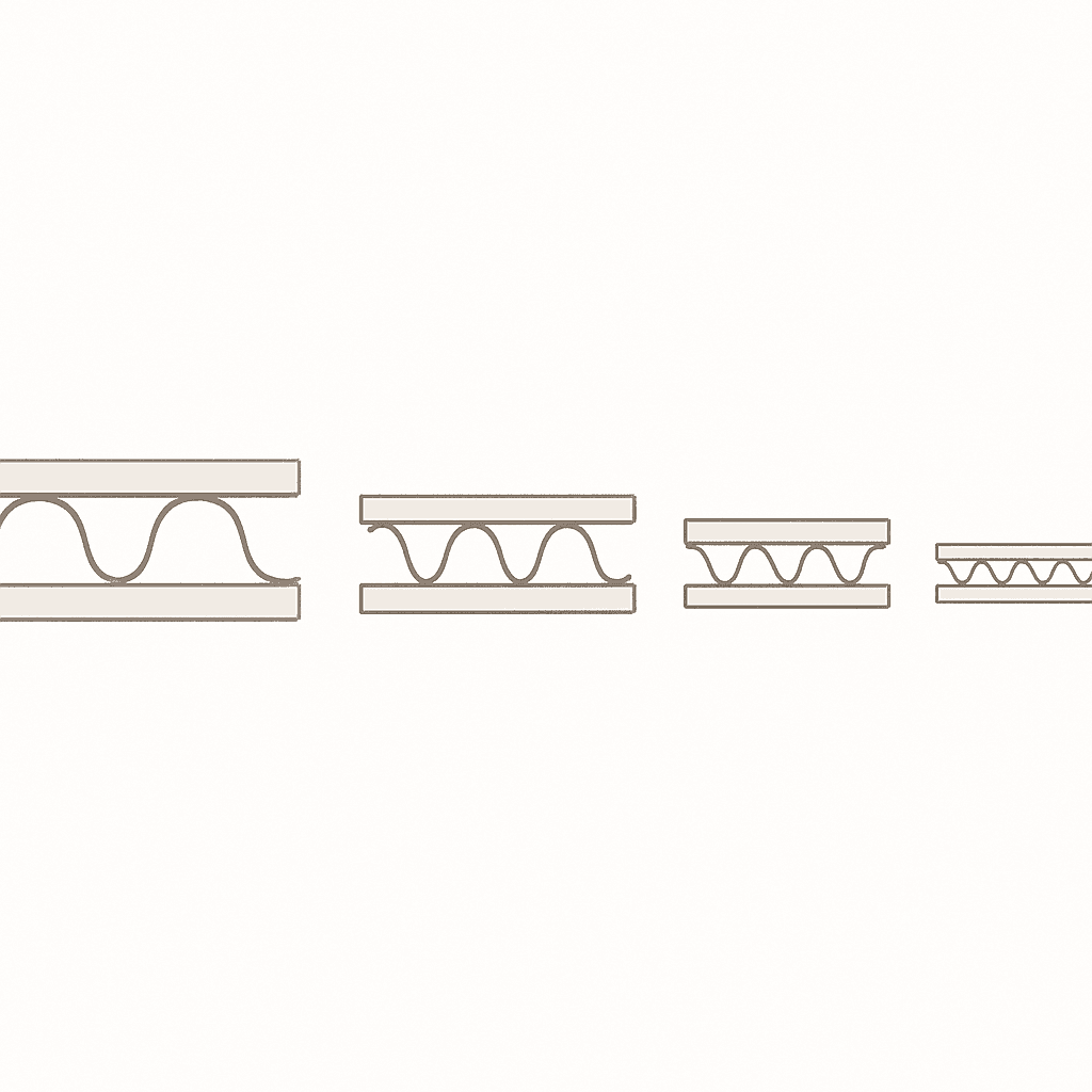 Corrugated Flute Types Guide A, B, C, E, F Flute Profiles Explained ...